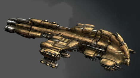 Concept art piece for the Harbinger battlecruiser