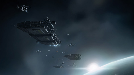 Concept art piece for the Charon freighter