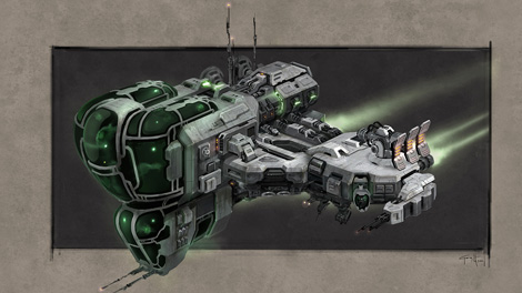 Concept art piece for the Echelon frigate