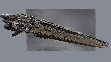 Concept art piece for the Hurricane battlecruiser