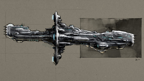 Concept art piece for the Hyperion battleship