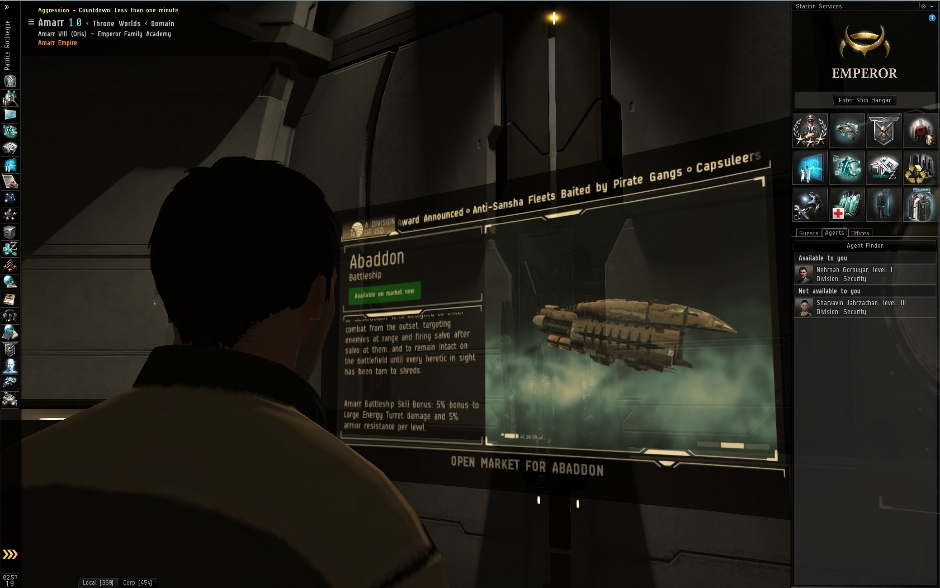 Market Information on Captain's Quarters Screen