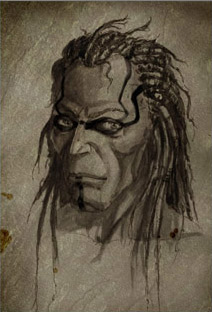 Closeup of face tattoos