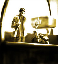 Gaspar with the cart robot