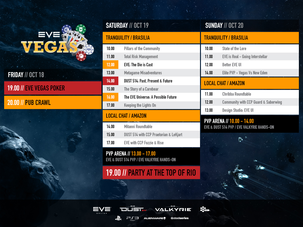 Final EVE Vegas Schedule Released EVE Online